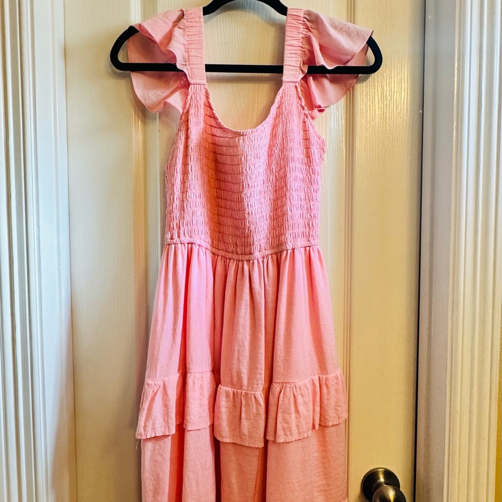 Pink Ruffled Kids Dress